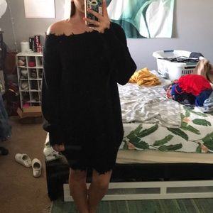 Black sweater dress